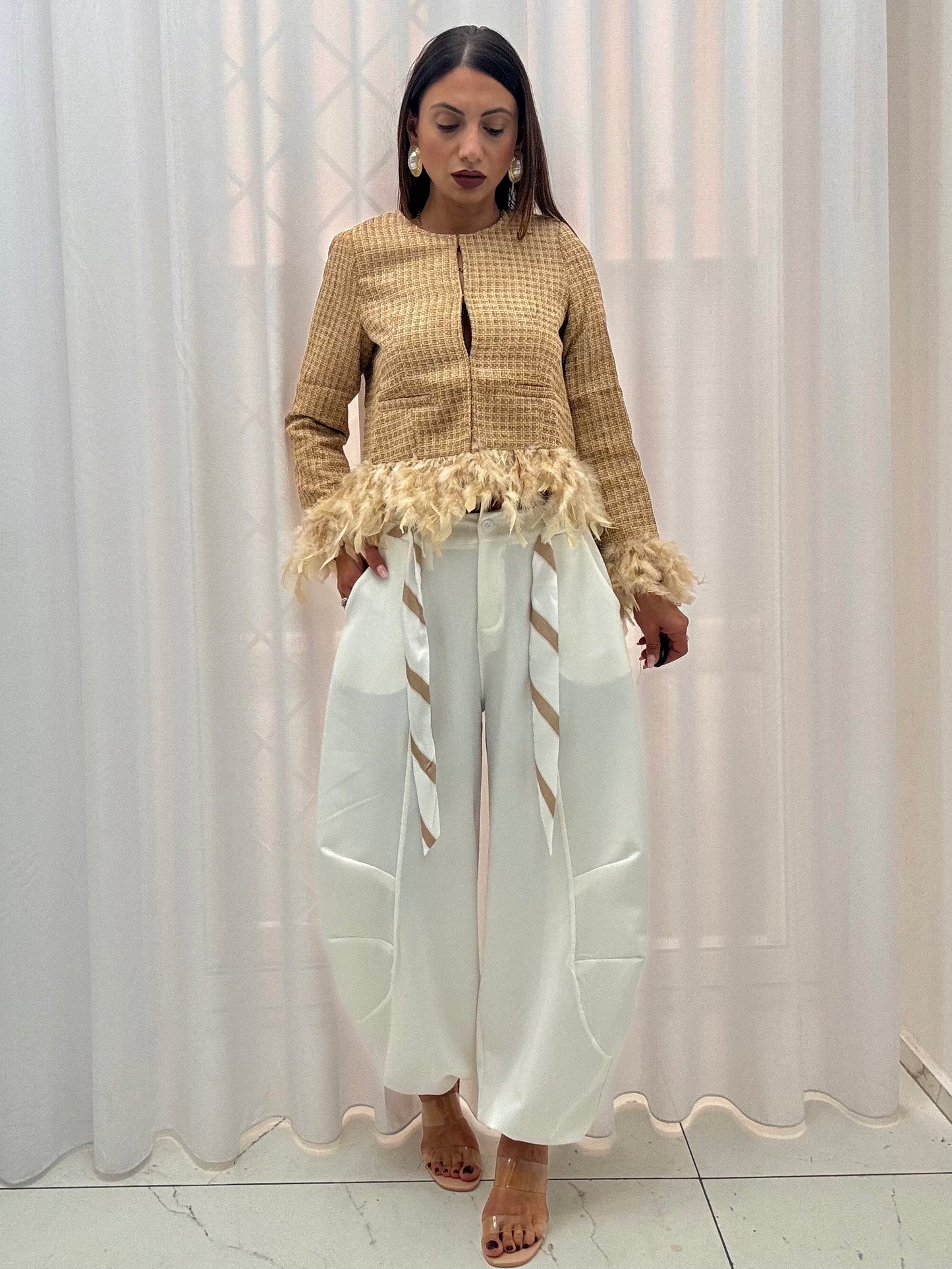 Pantalone Ballon Chic Bianco