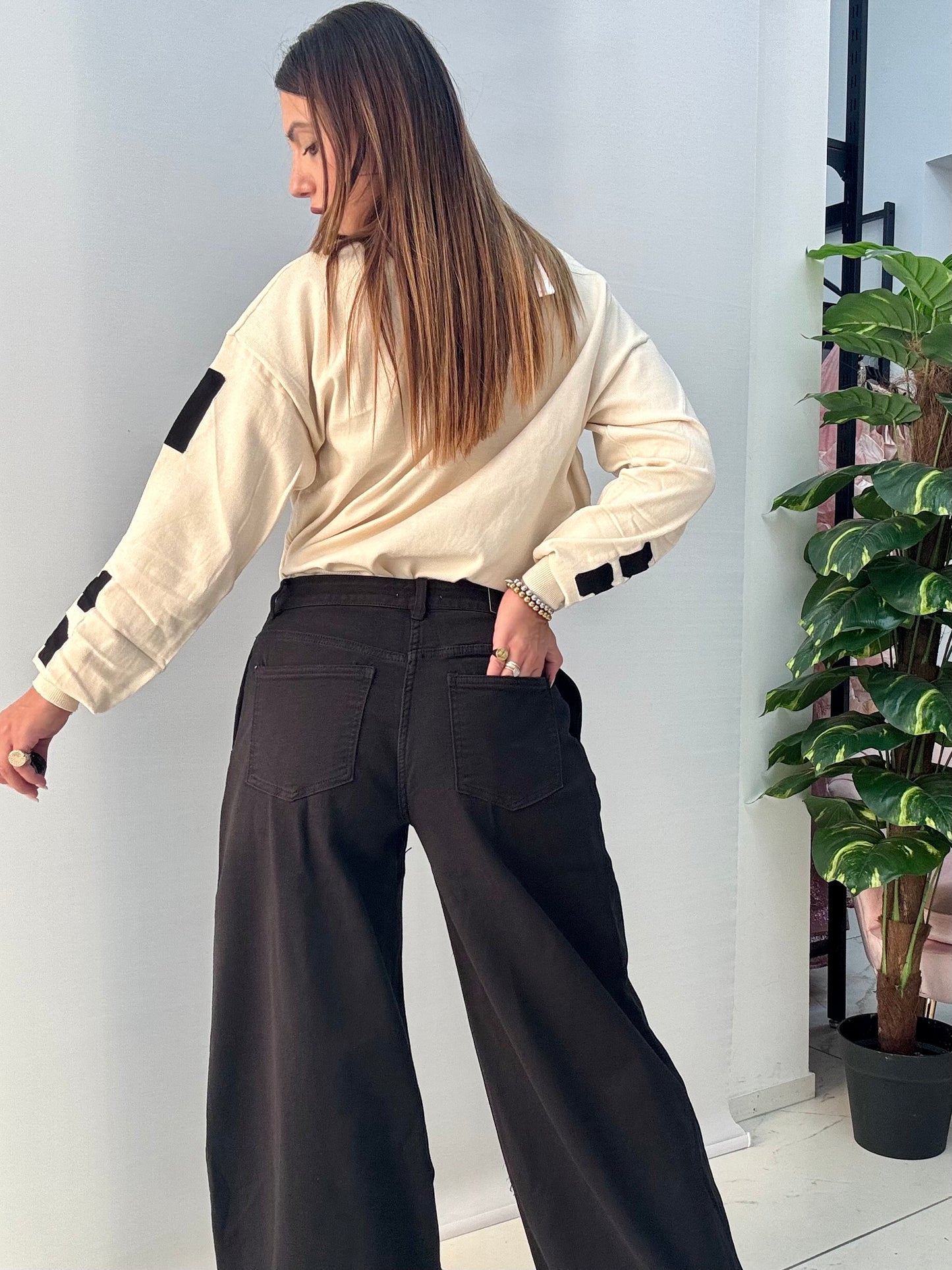 Jeans Wide Leg Black