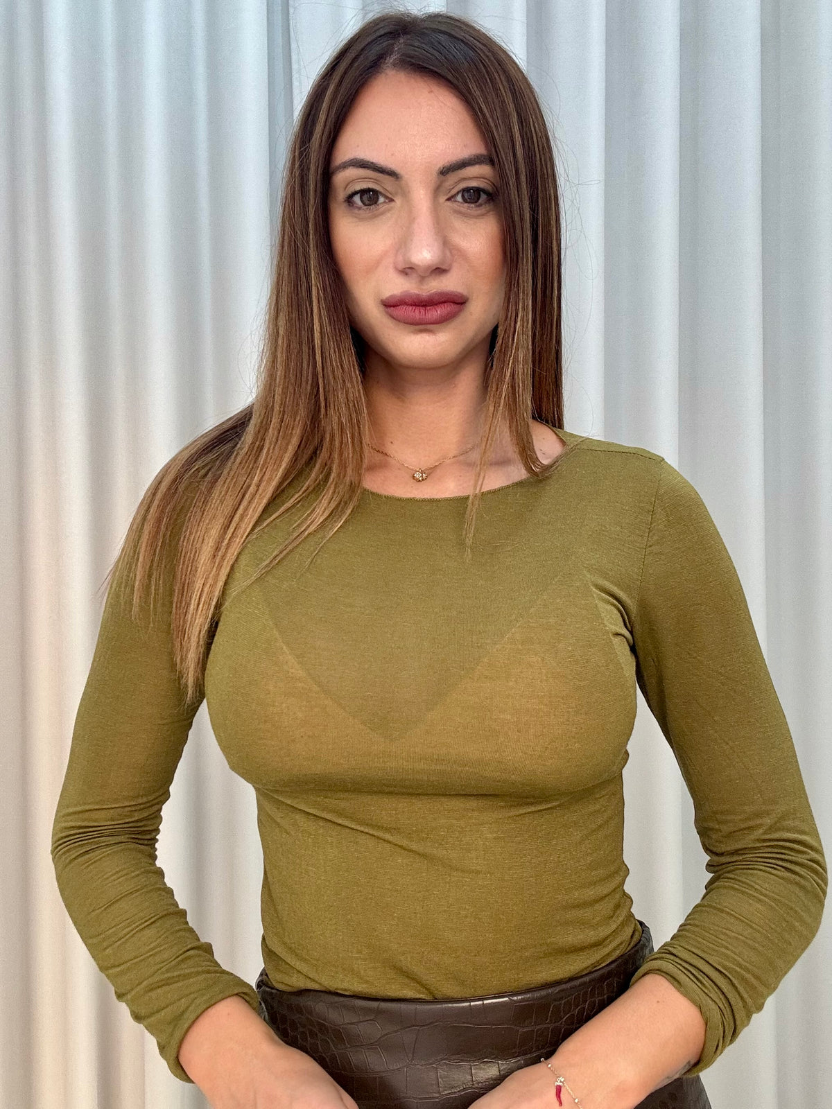 Maglia Velata Cashmere Verde