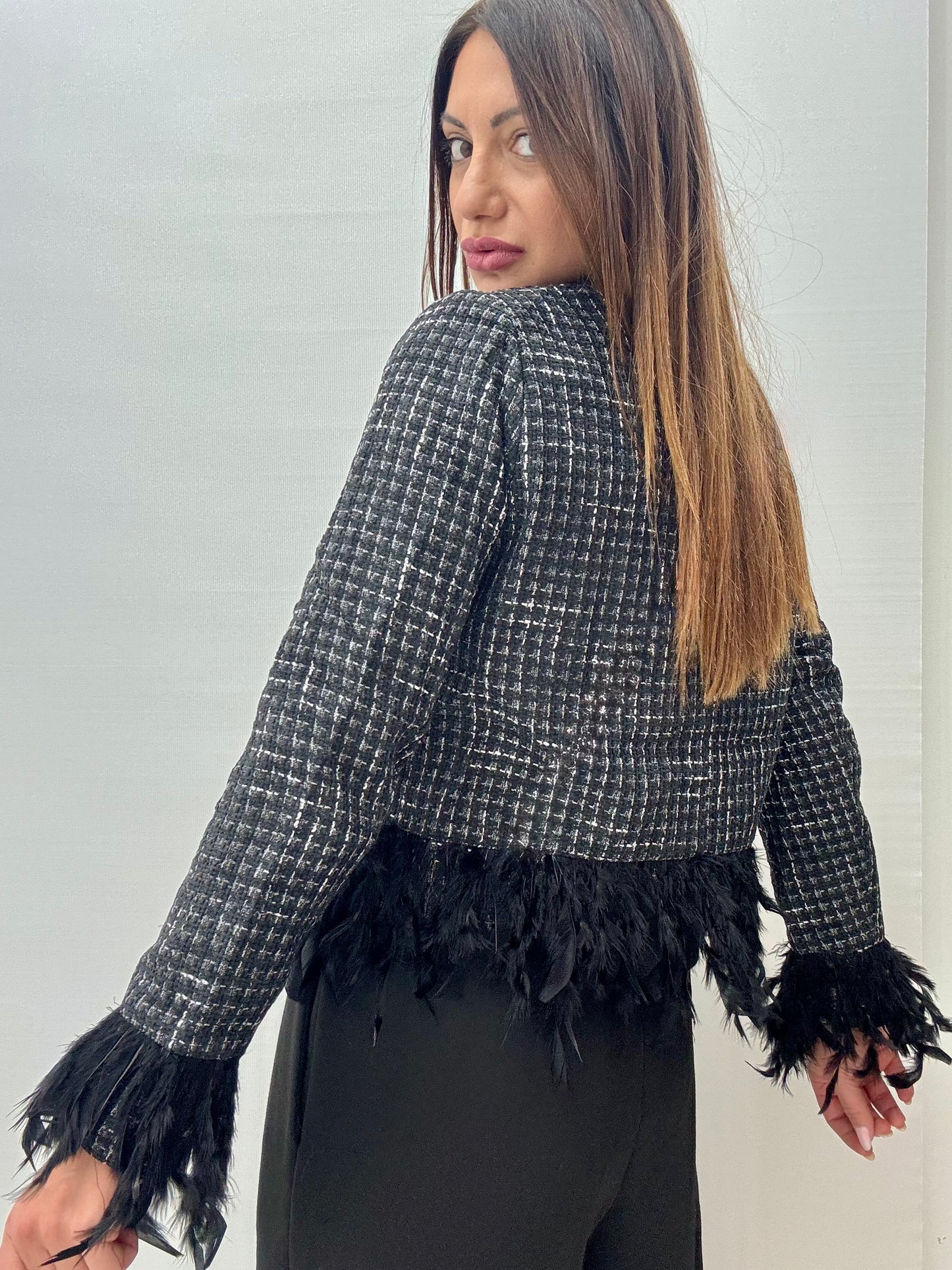 Giacca Piume Nero