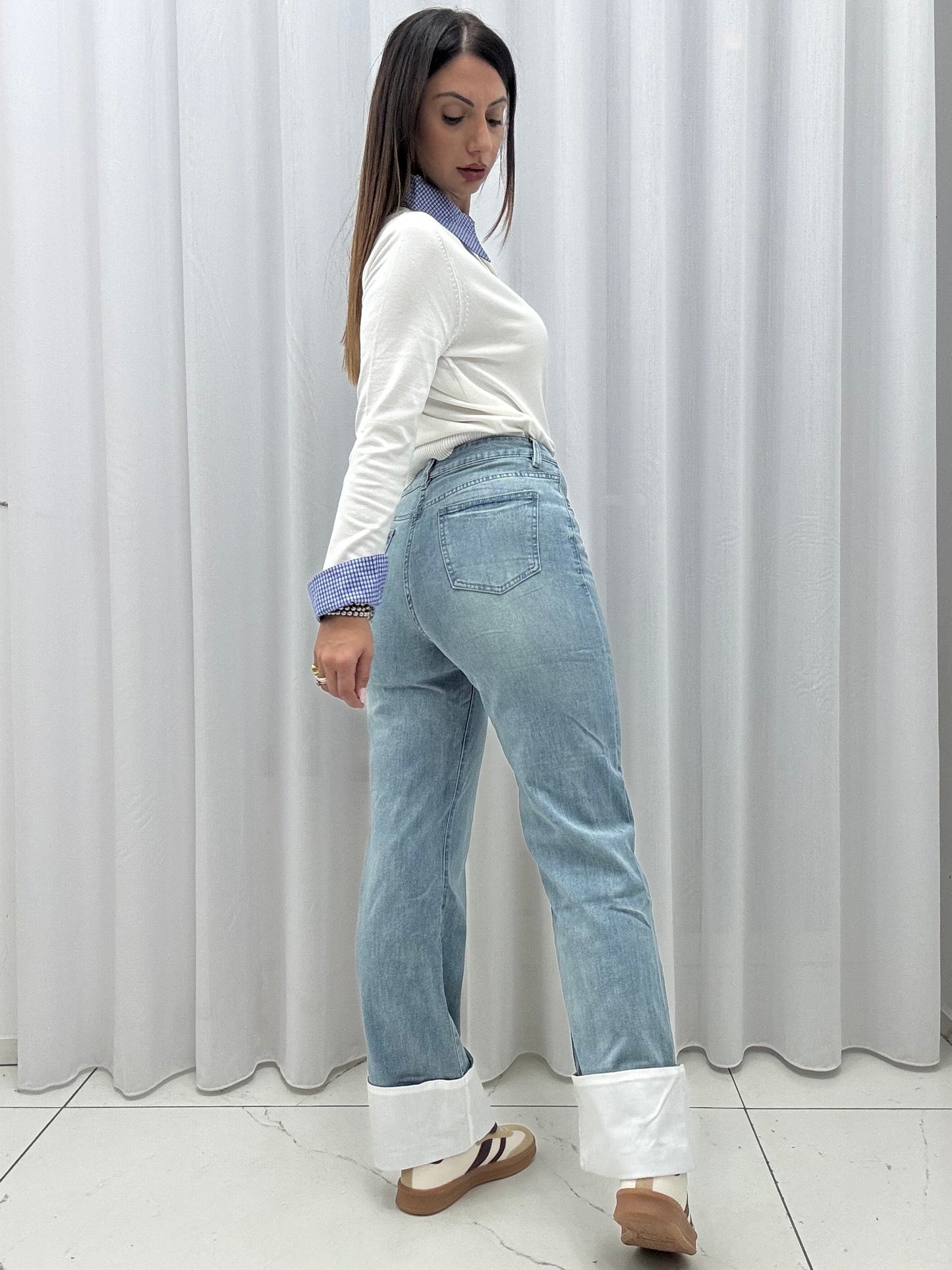 Jeans Piegone Bianco