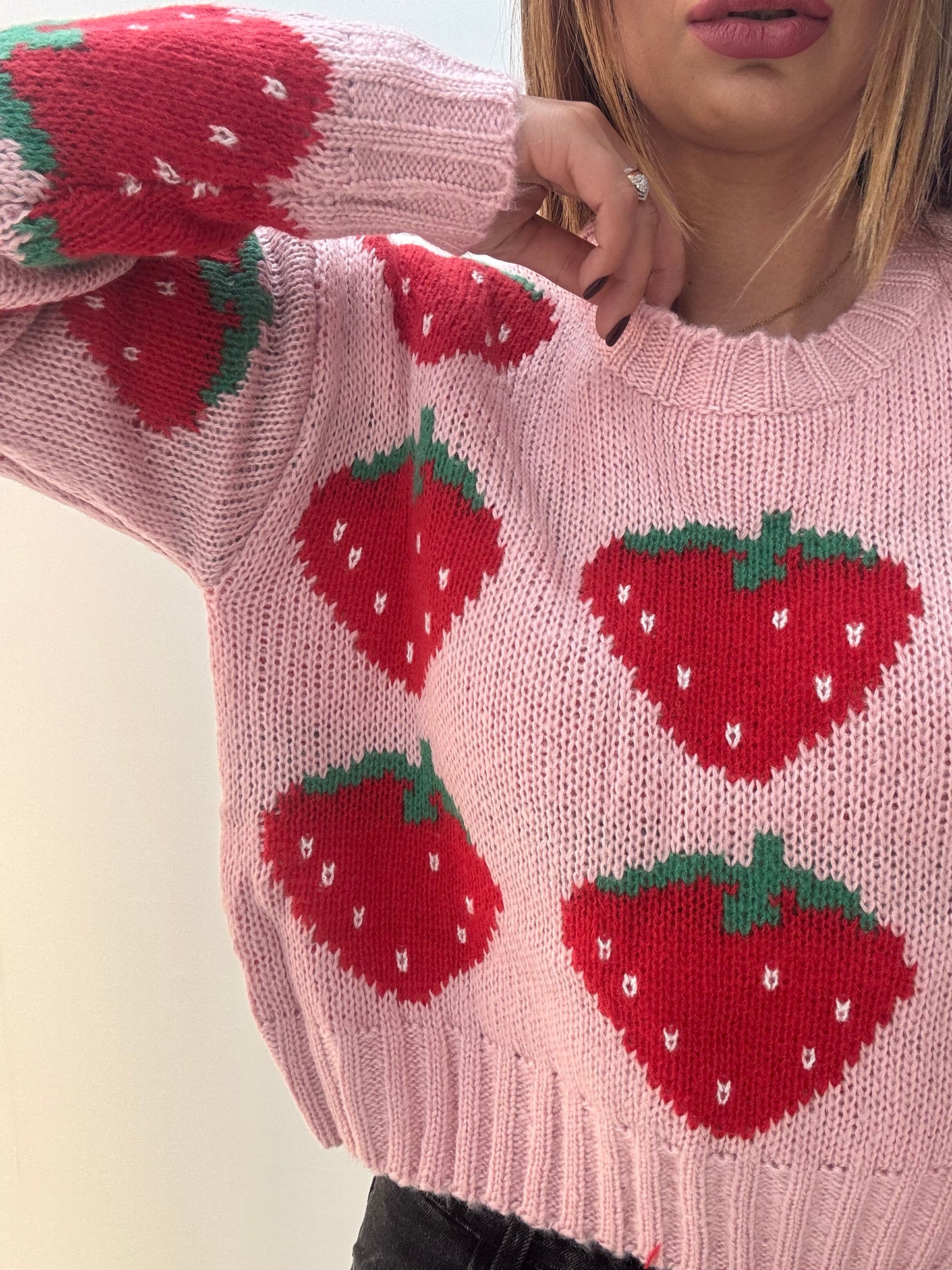 Maglione Fragola Rosa