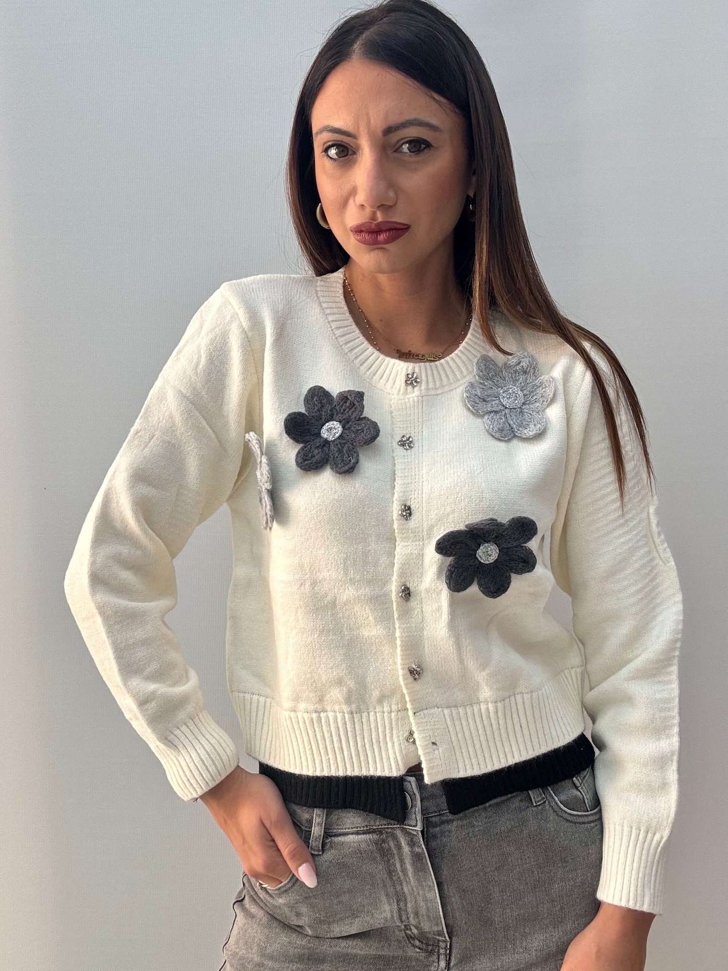 Cardigan Maegherita Bianco