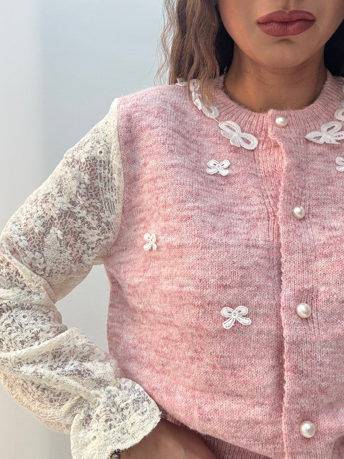 Cardigan Fiocco Rosa
