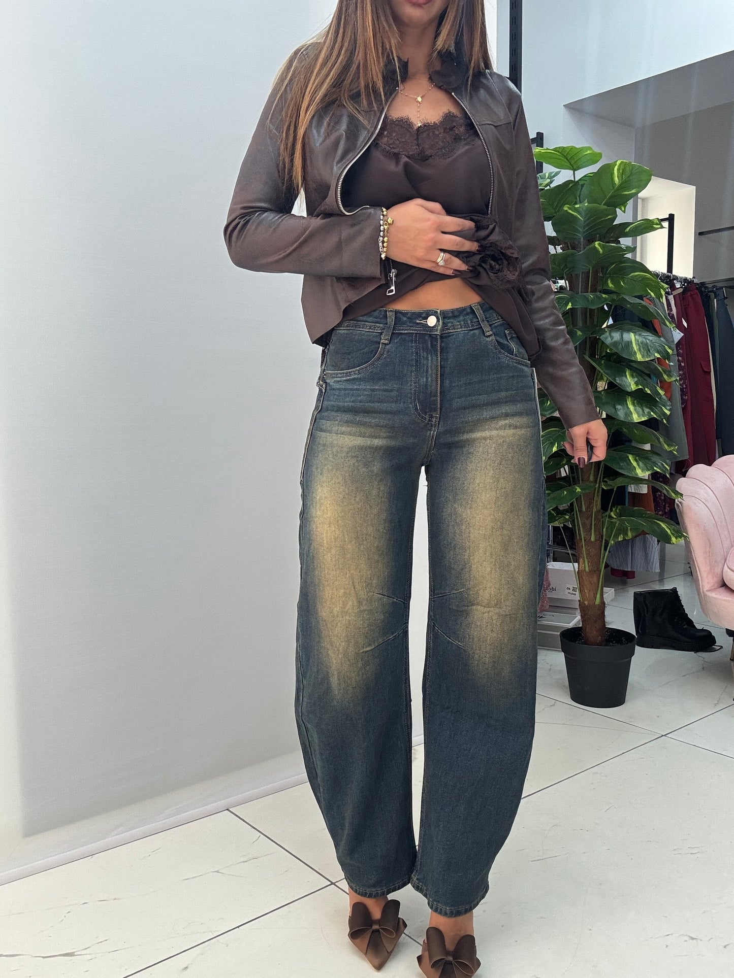 Jeans Ballon Sabbiato