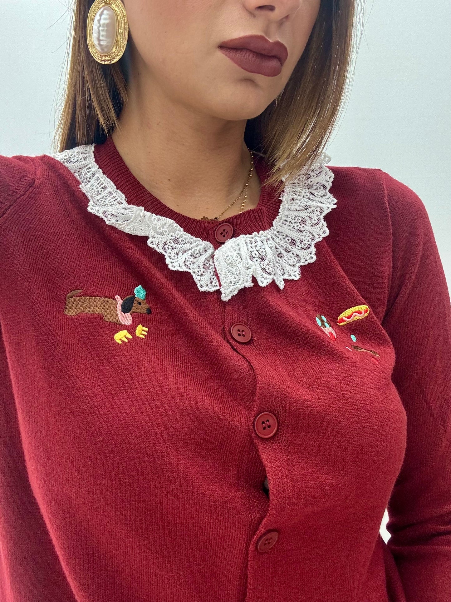 Cardigan Bassotto Bordeaux