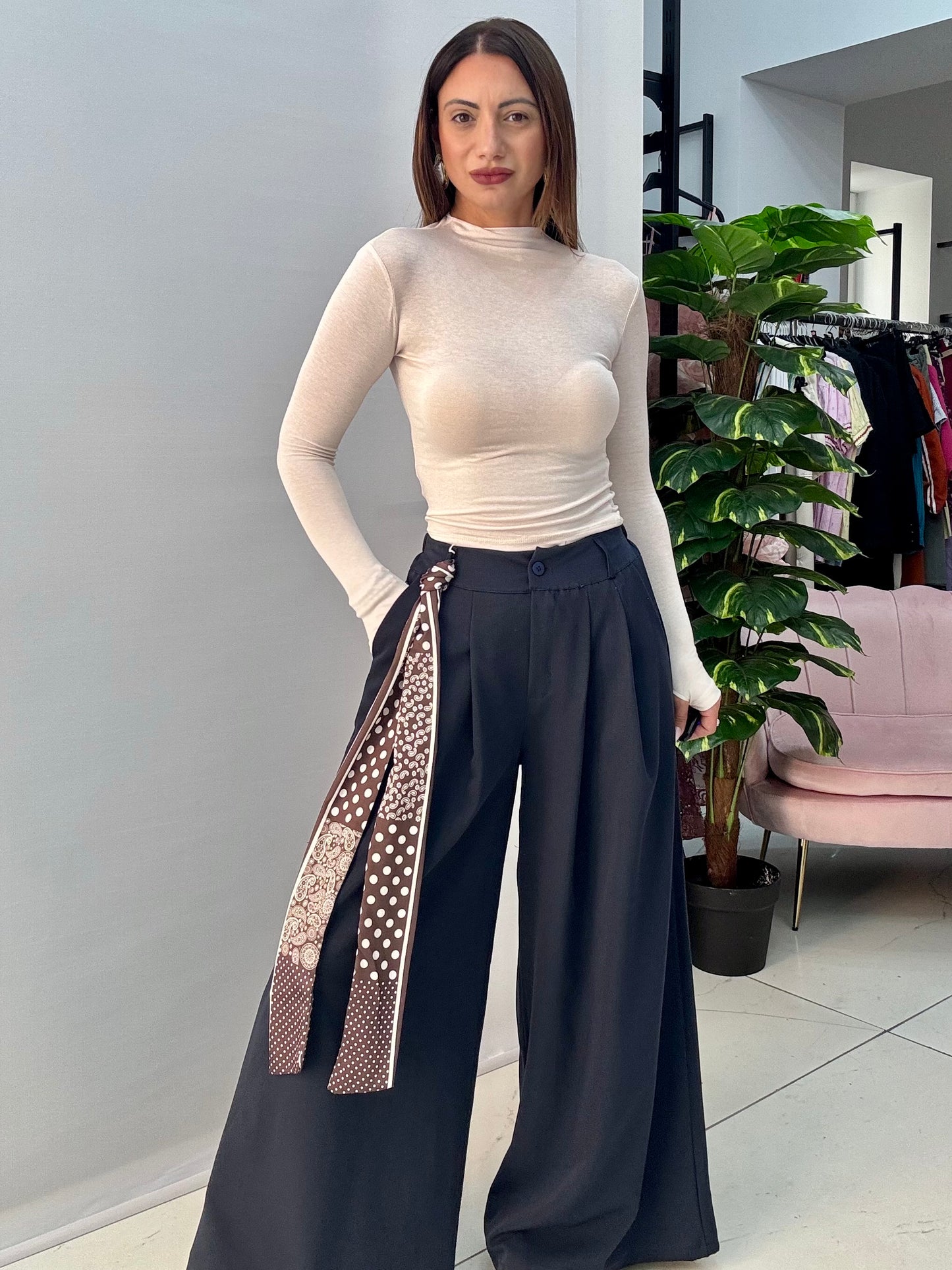 Pantalone Foulard Blu