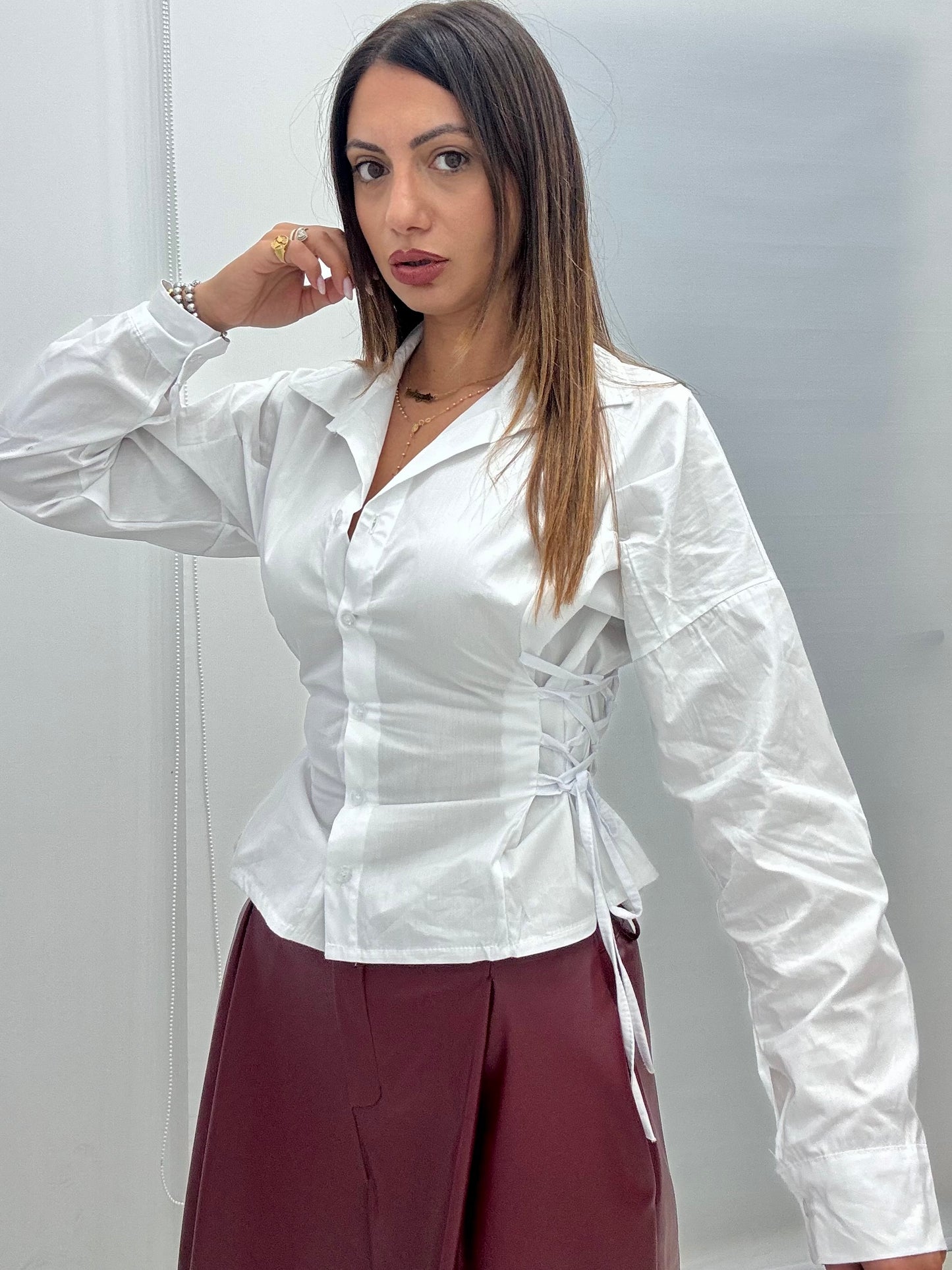 Camicia Stringata Bianco