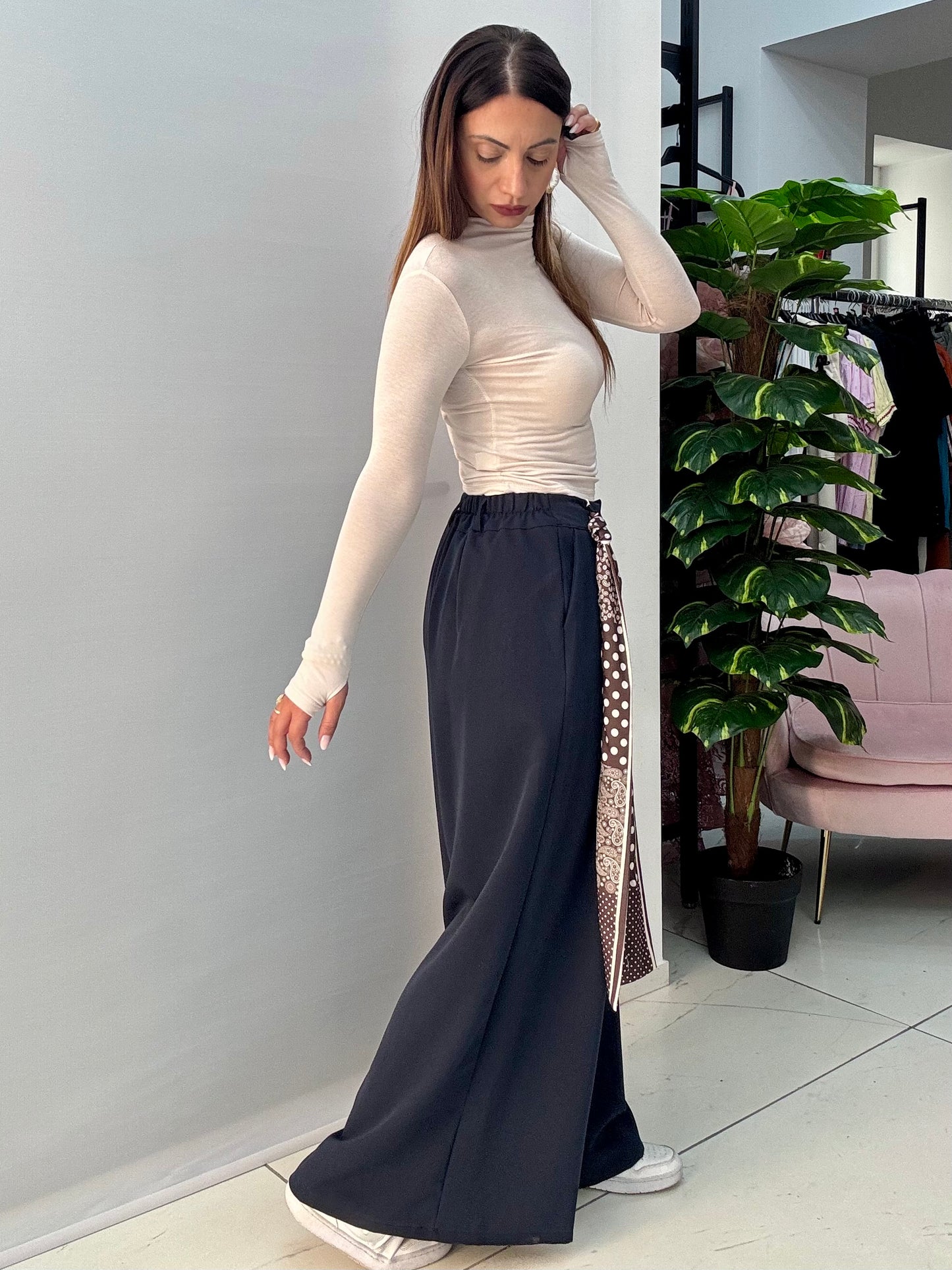 Pantalone Foulard Blu