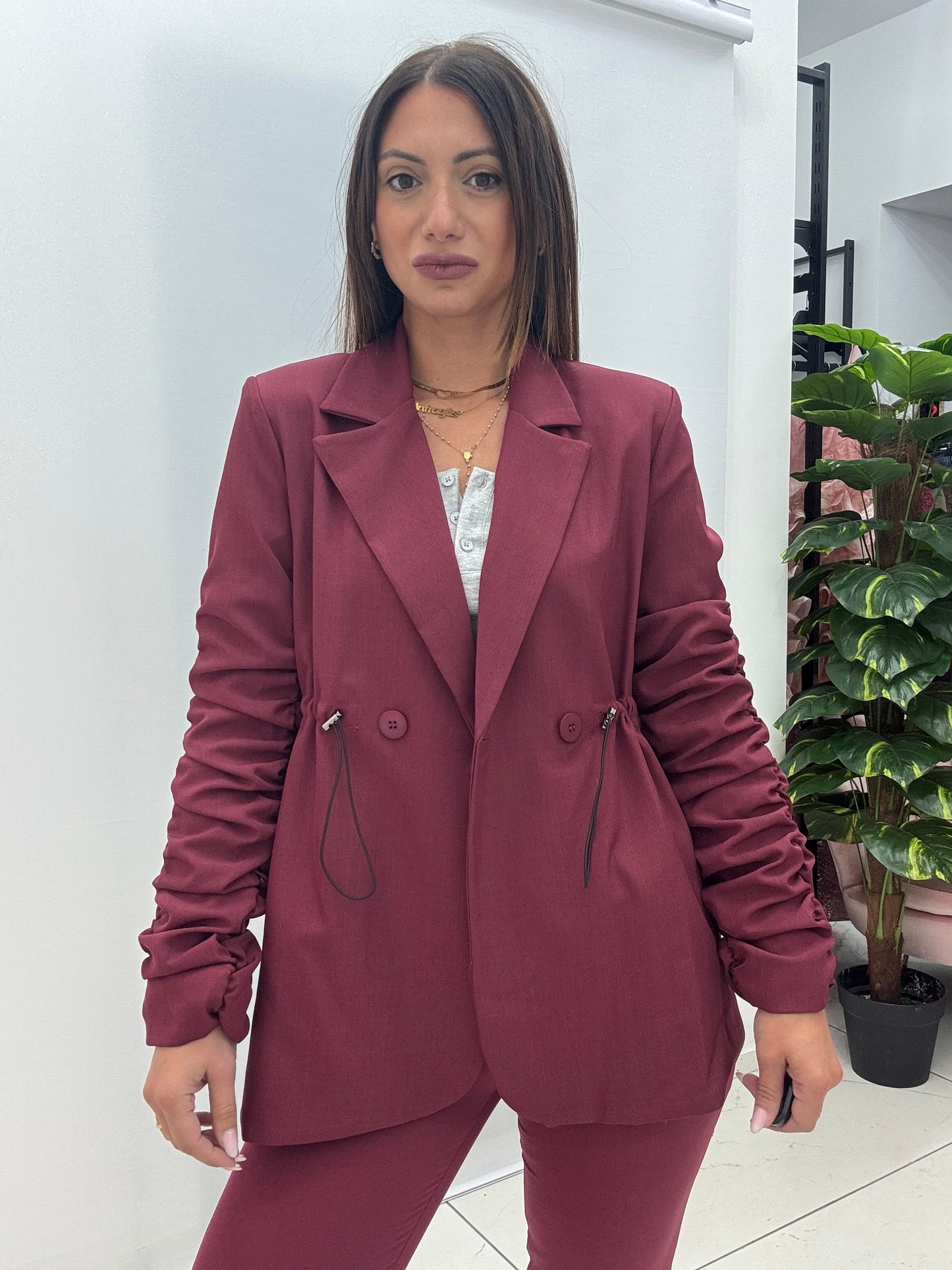 Giacca Curly Bordeaux