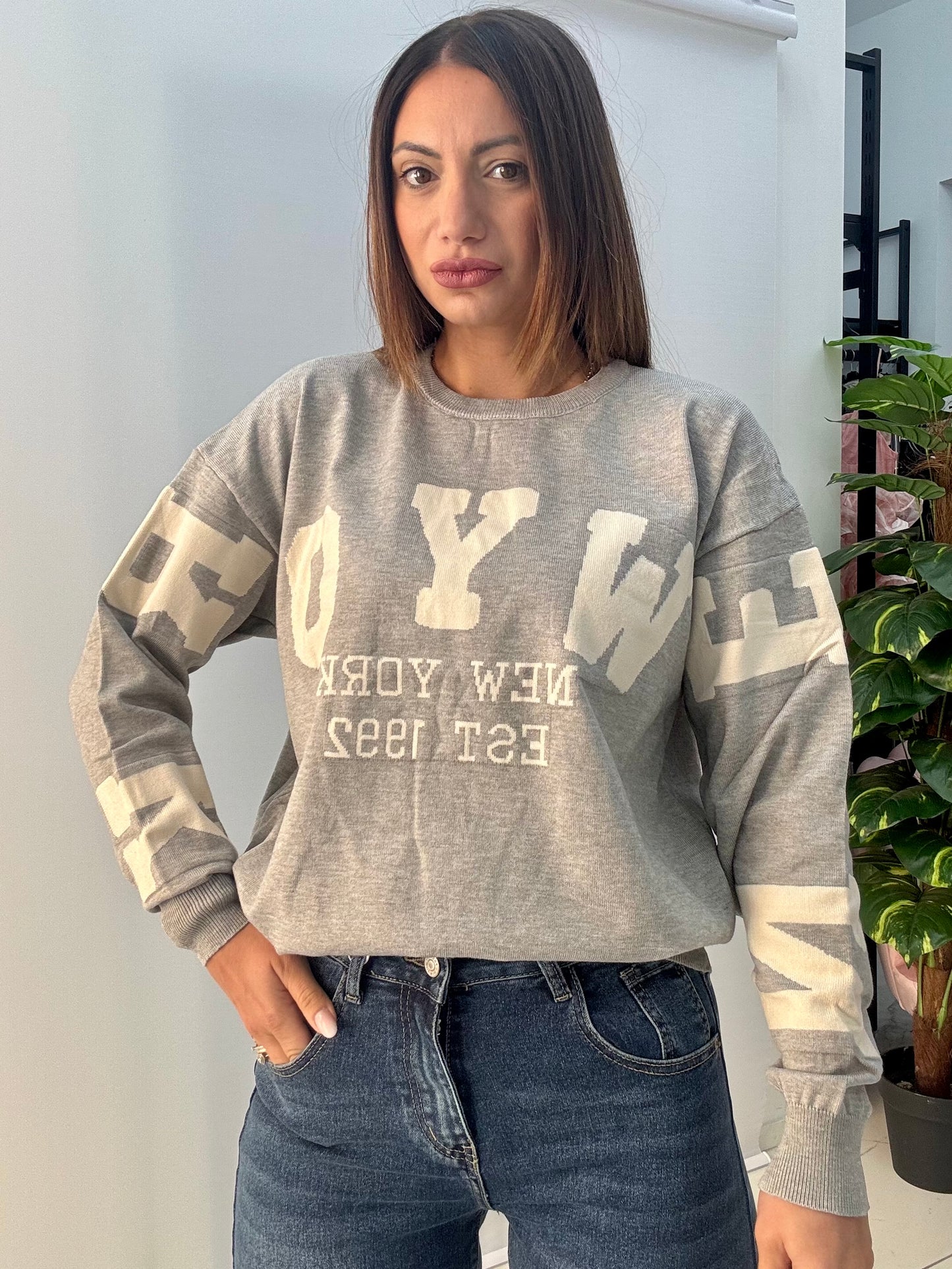 Maglione New York Grigio