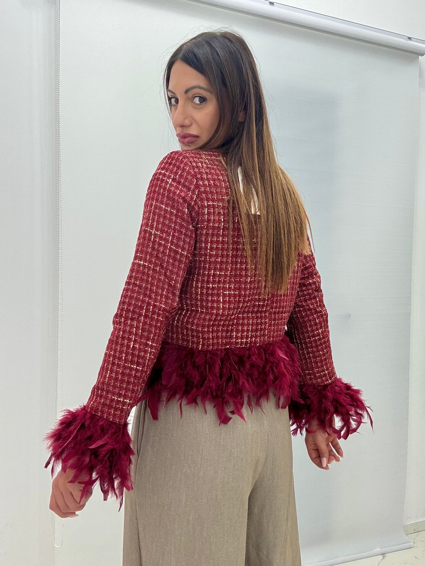 Giacca Piume Bordeaux