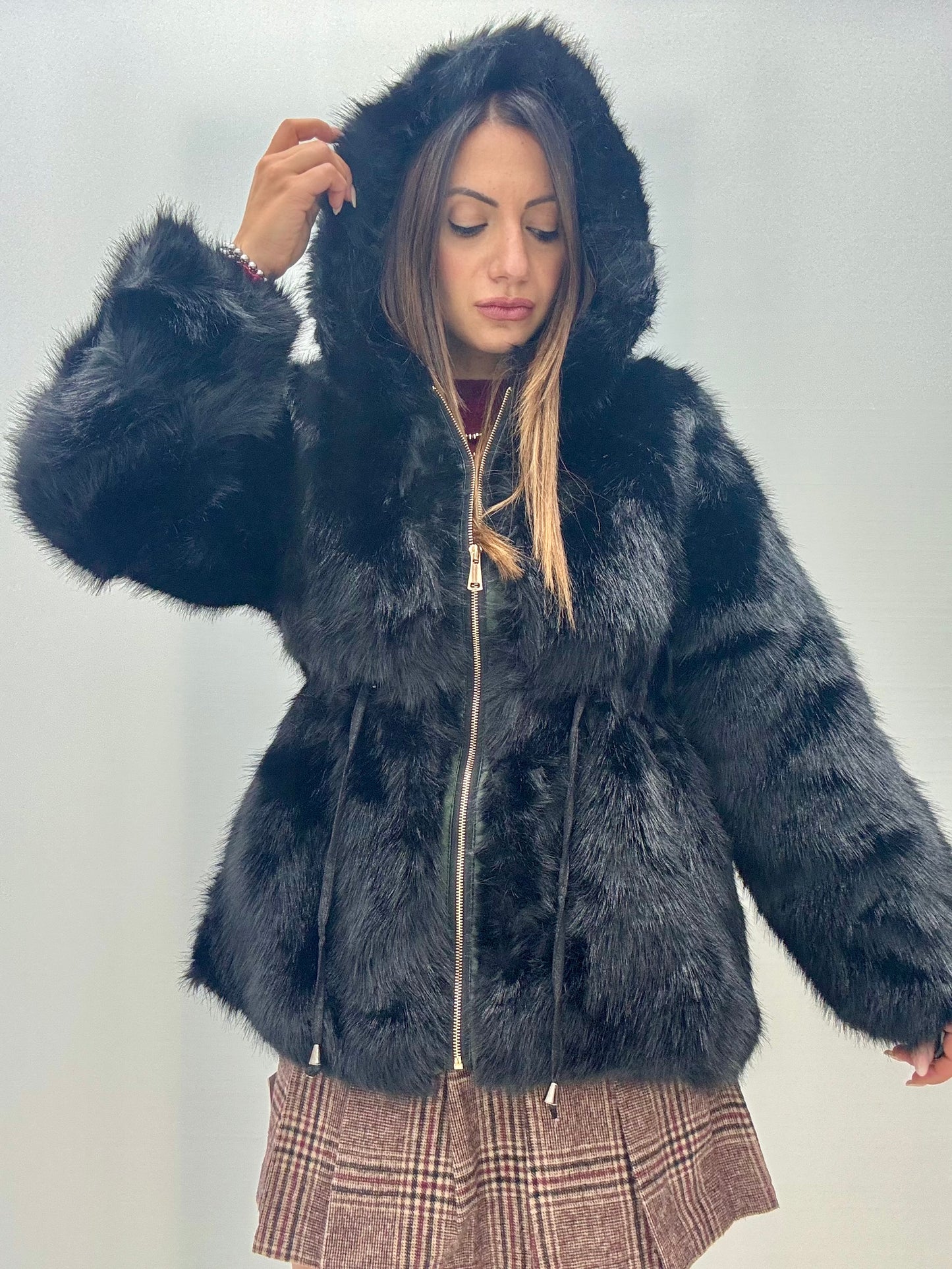 Eco Fur Priscilla Nero