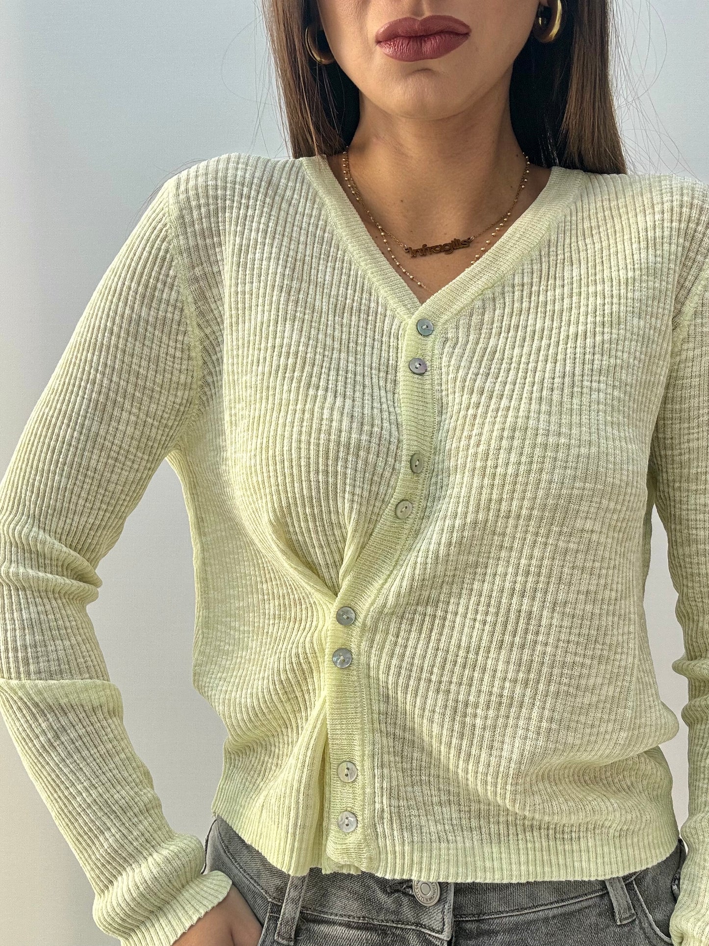 Cardigan Asimmetric Giallo