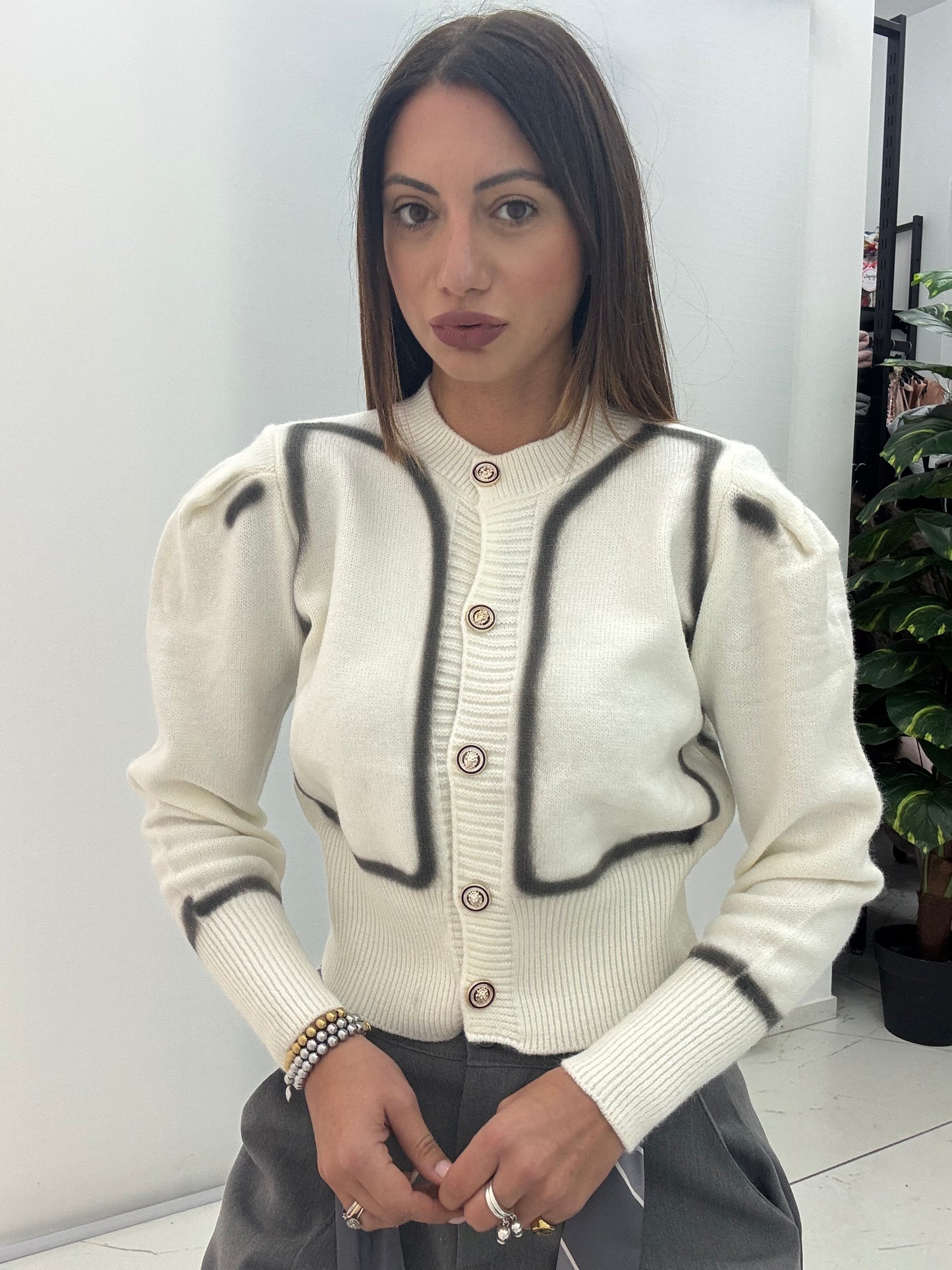 Cardigan Sfumato Bianco