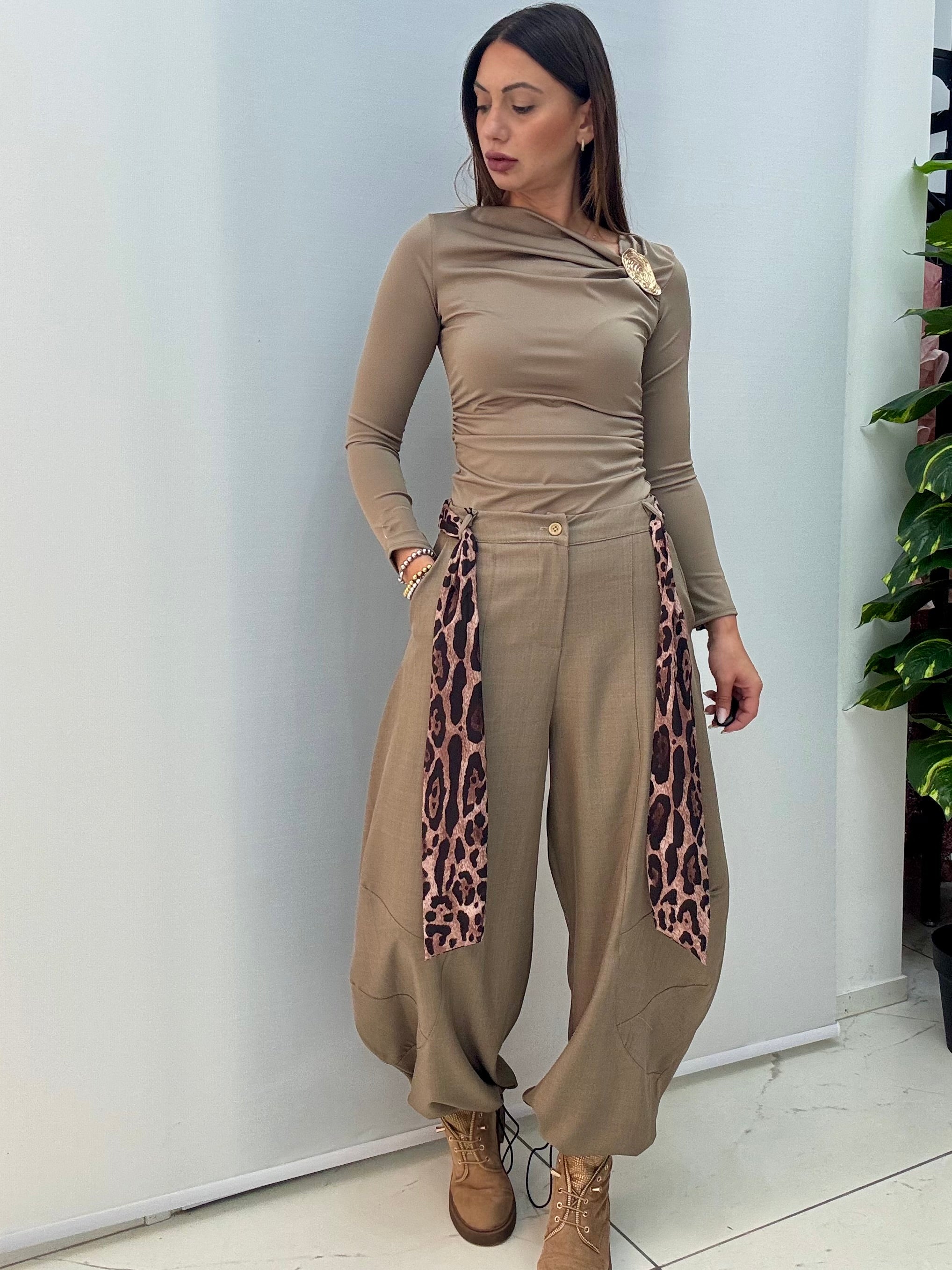 Pantalone Ballon art66659 Tortora