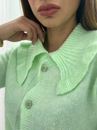 Cardigan Colletto Verde