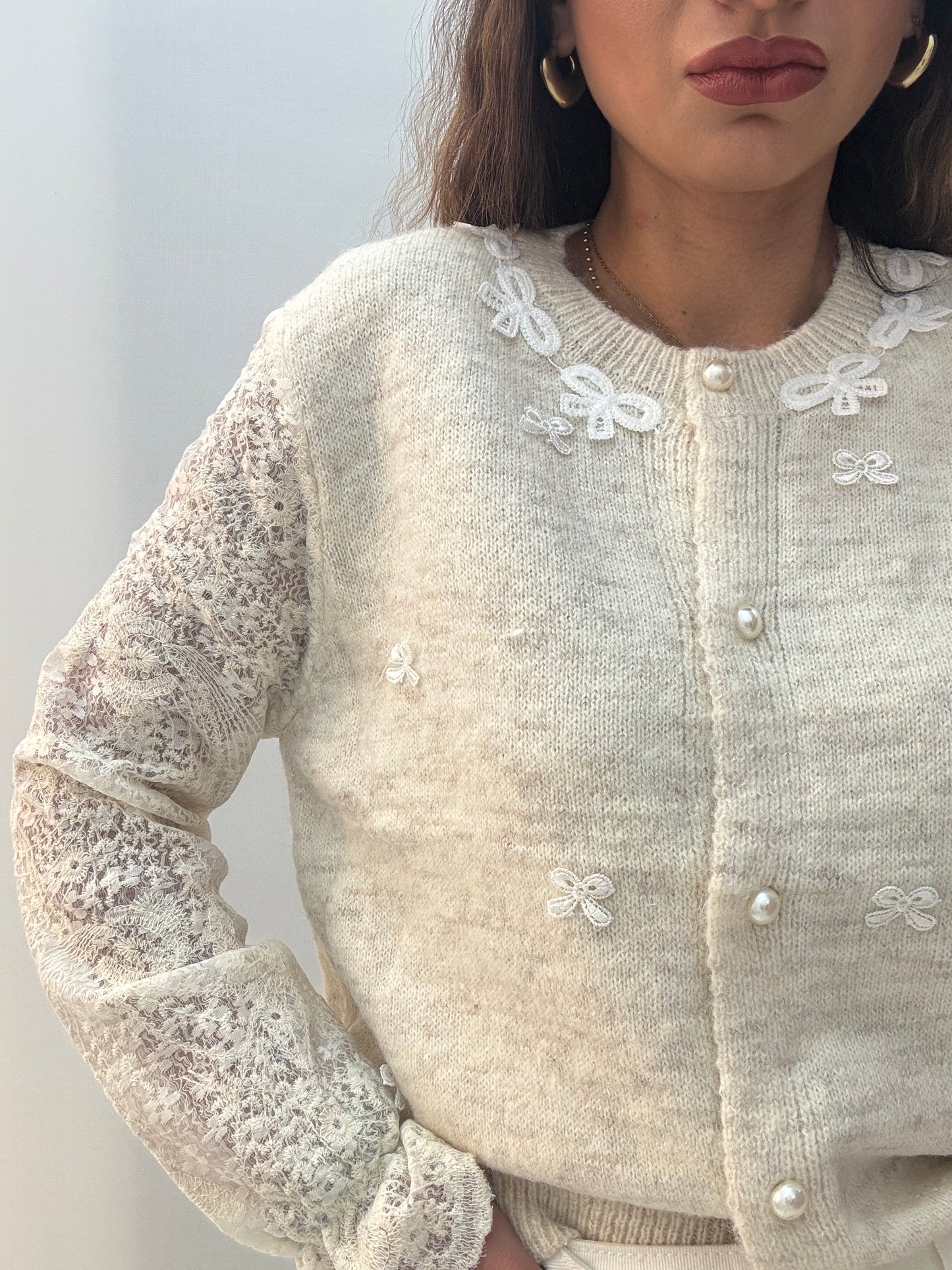 Cardigan Fiocco Panna