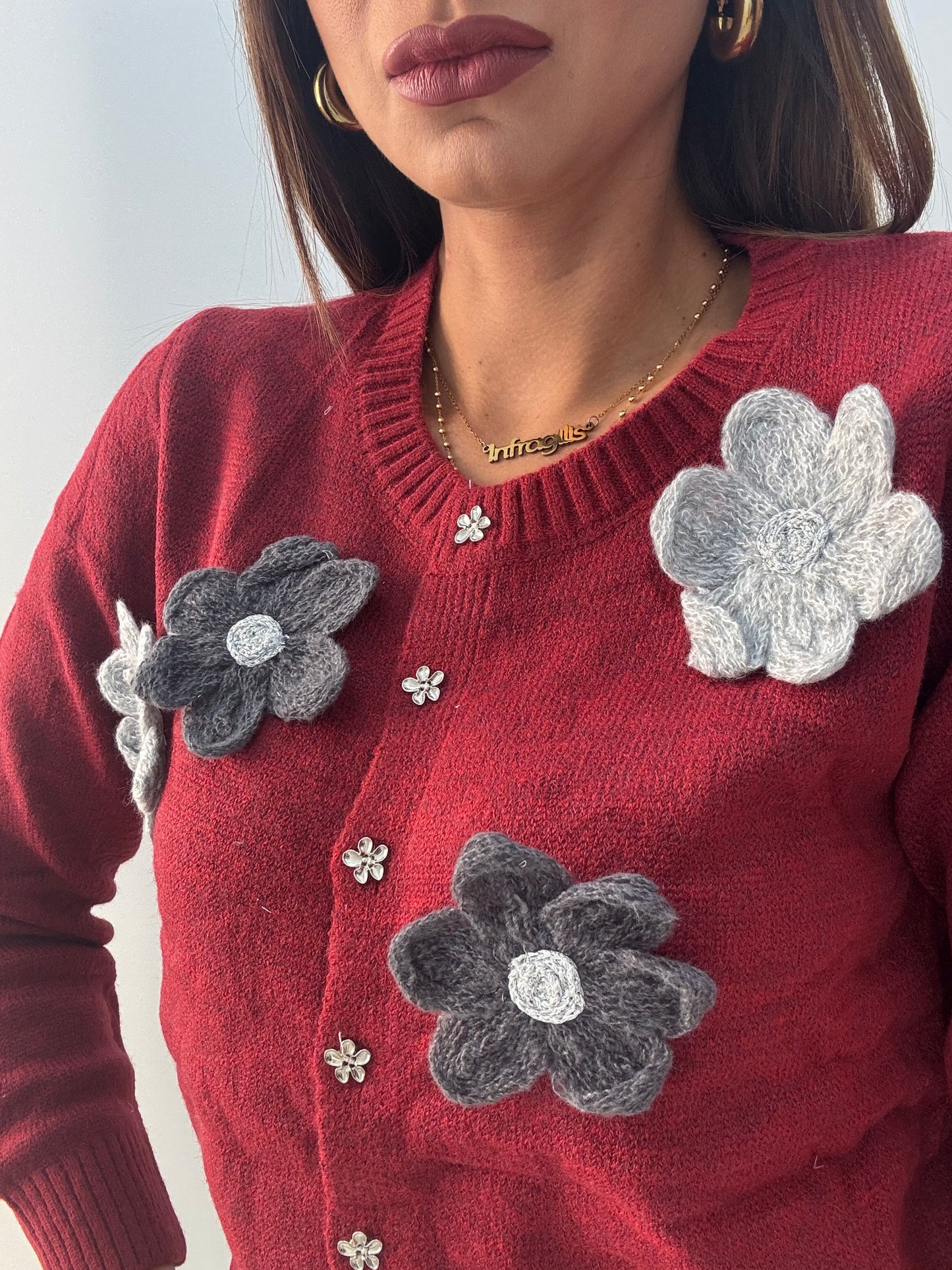 Cardigan Margherita Bordeaux