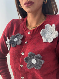 Cardigan Margherita Bordeaux