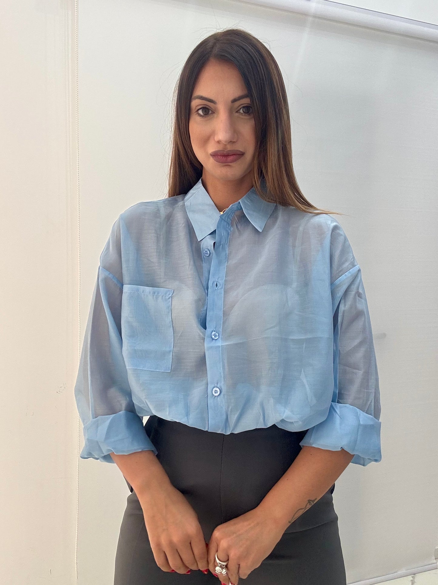 Camicia Velata Azzurro￼