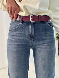 Jeans Cintura Bordeaux