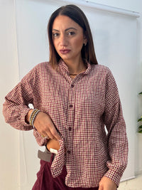 Camicia Quadri Bordeaux