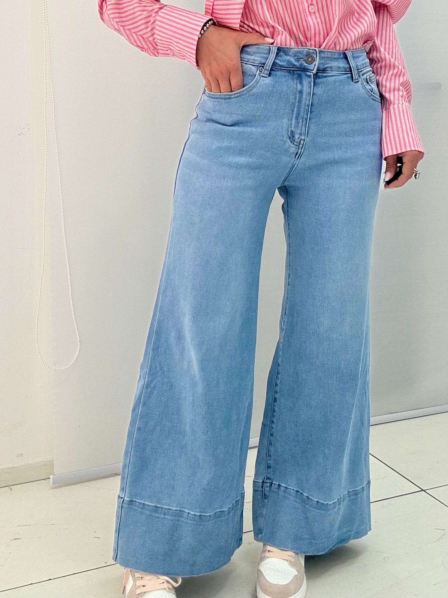 Jeans Tasche Strass Rosa