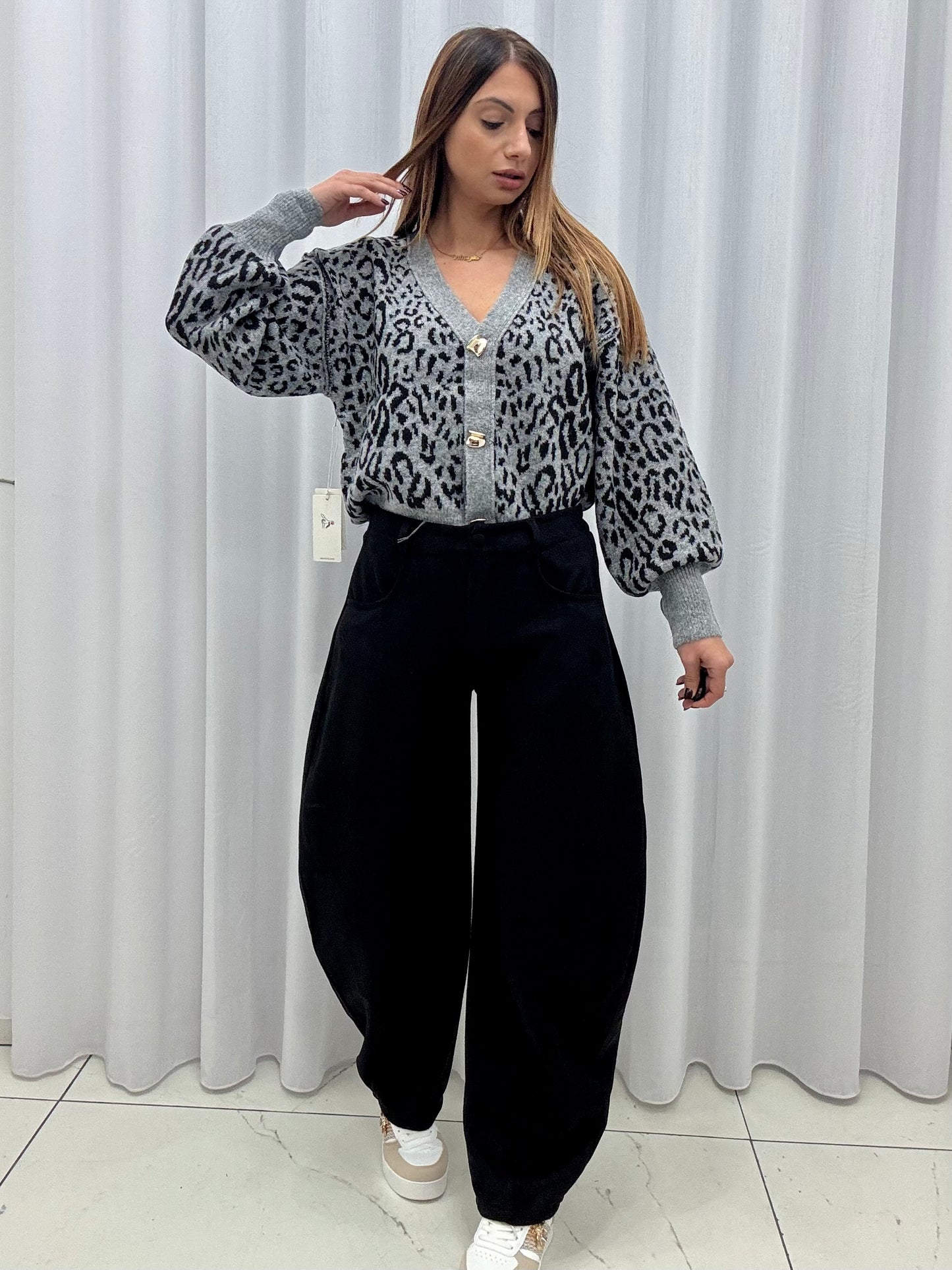 Pantalone Ballon Daino Nero