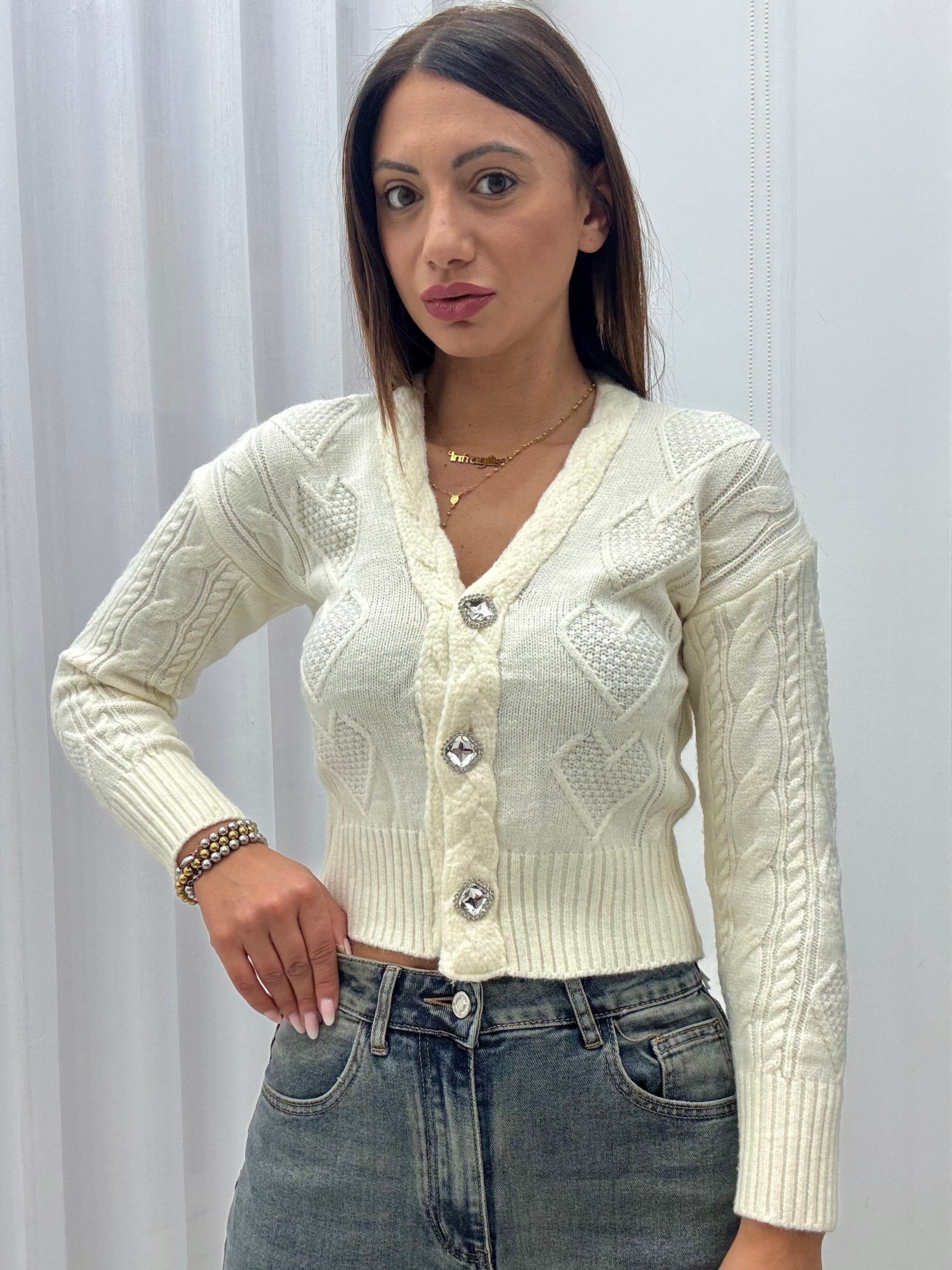 Cardigan Gioiello Panna