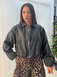 Bomber Ecopelle Ale Nero