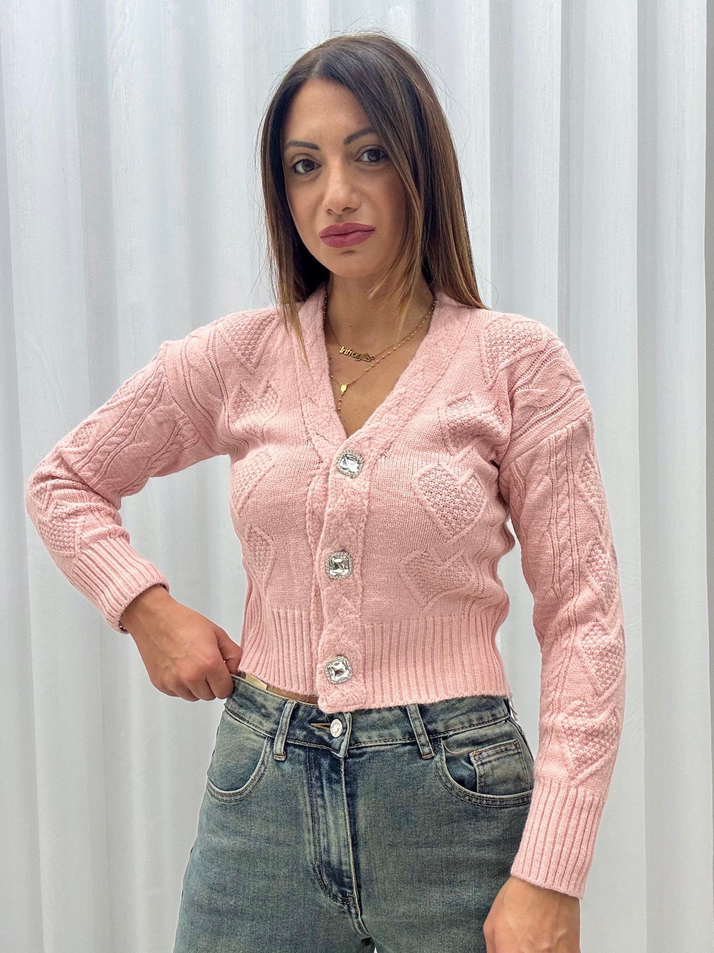 Cardigan Gioiello Rosa