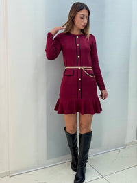 Abito Mabel Bordeaux