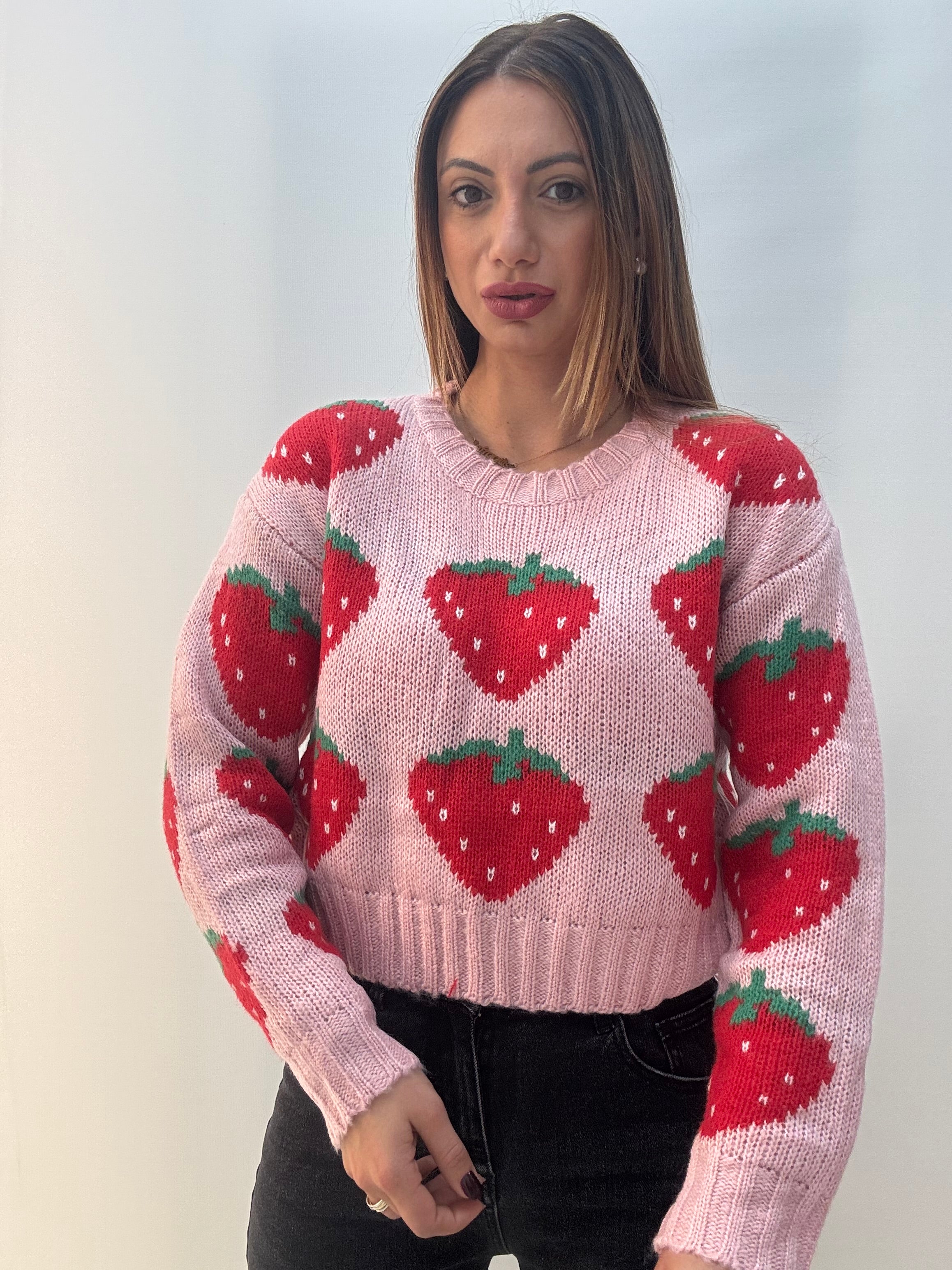 Maglione Fragola Rosa