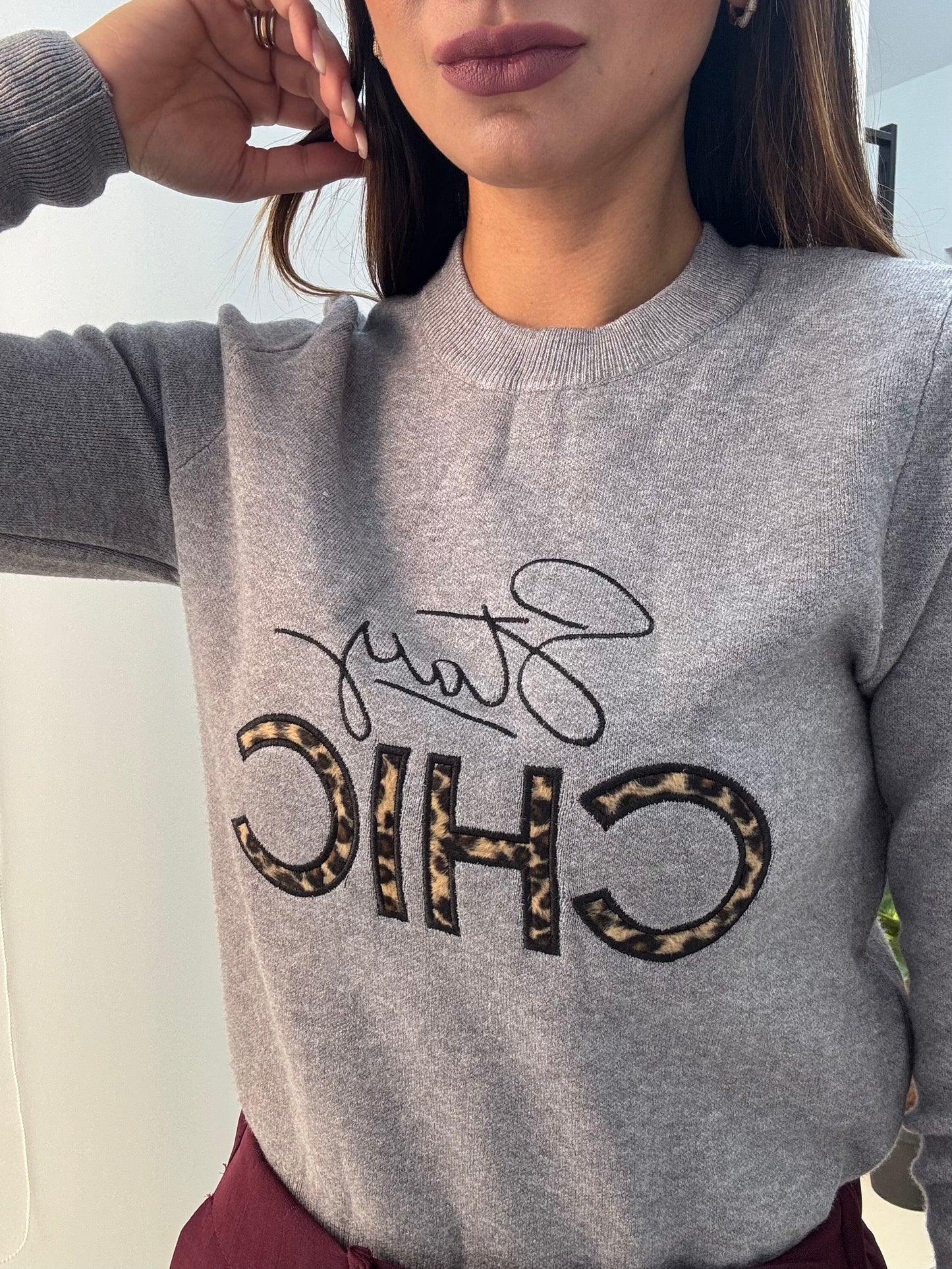 Maglia Stay Chic Grigio