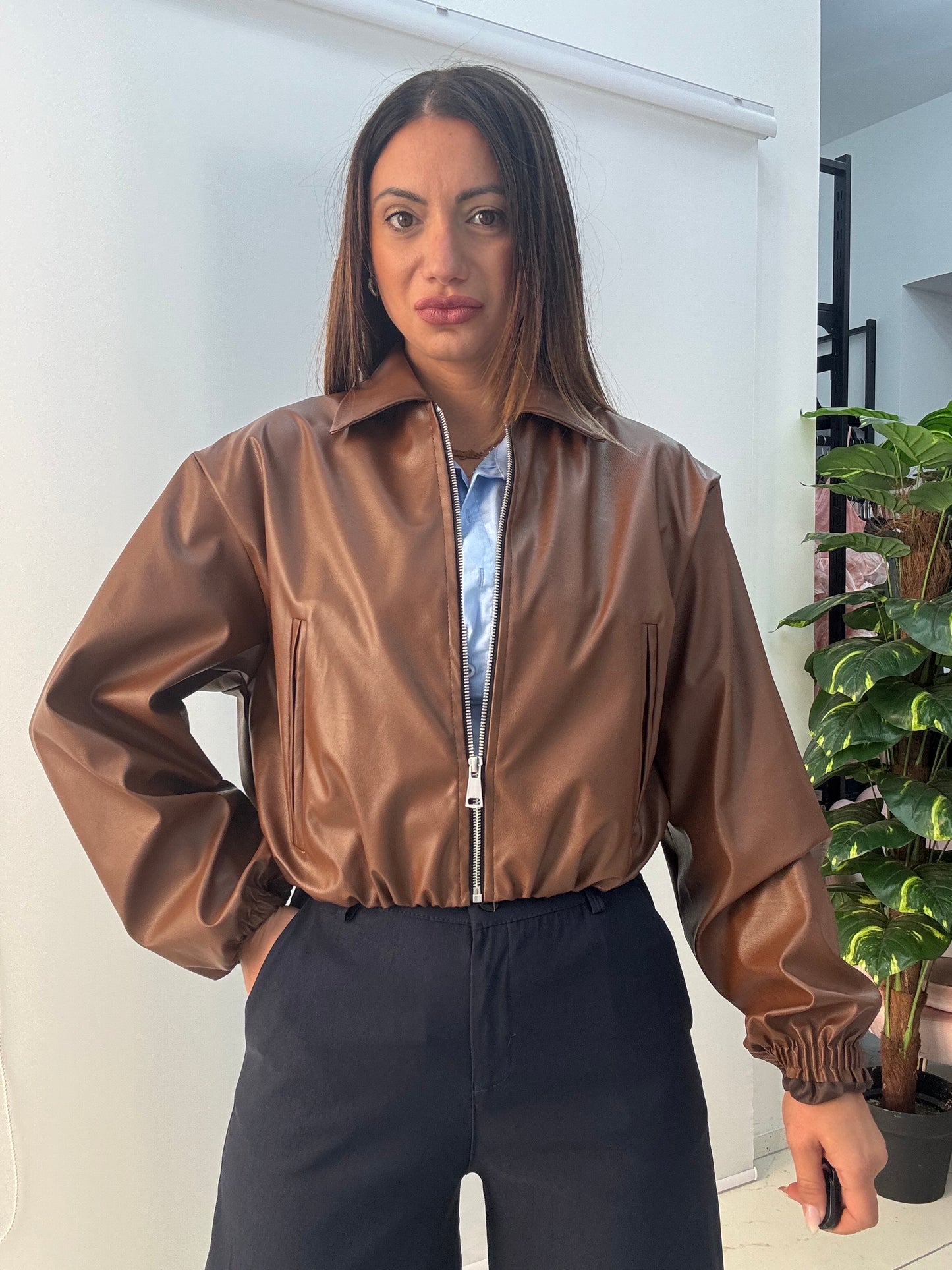 Bomber Ecopelle Ale Camel