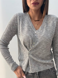 Cardigan Asimmetric Grigio