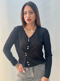 Cardigan Asimmetric Nero