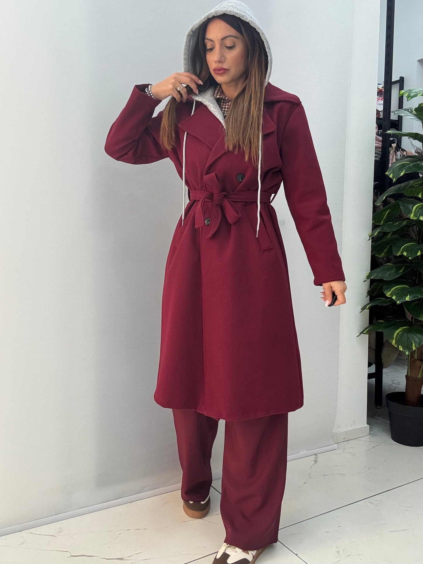 Cappotto Sporty Bordeaux