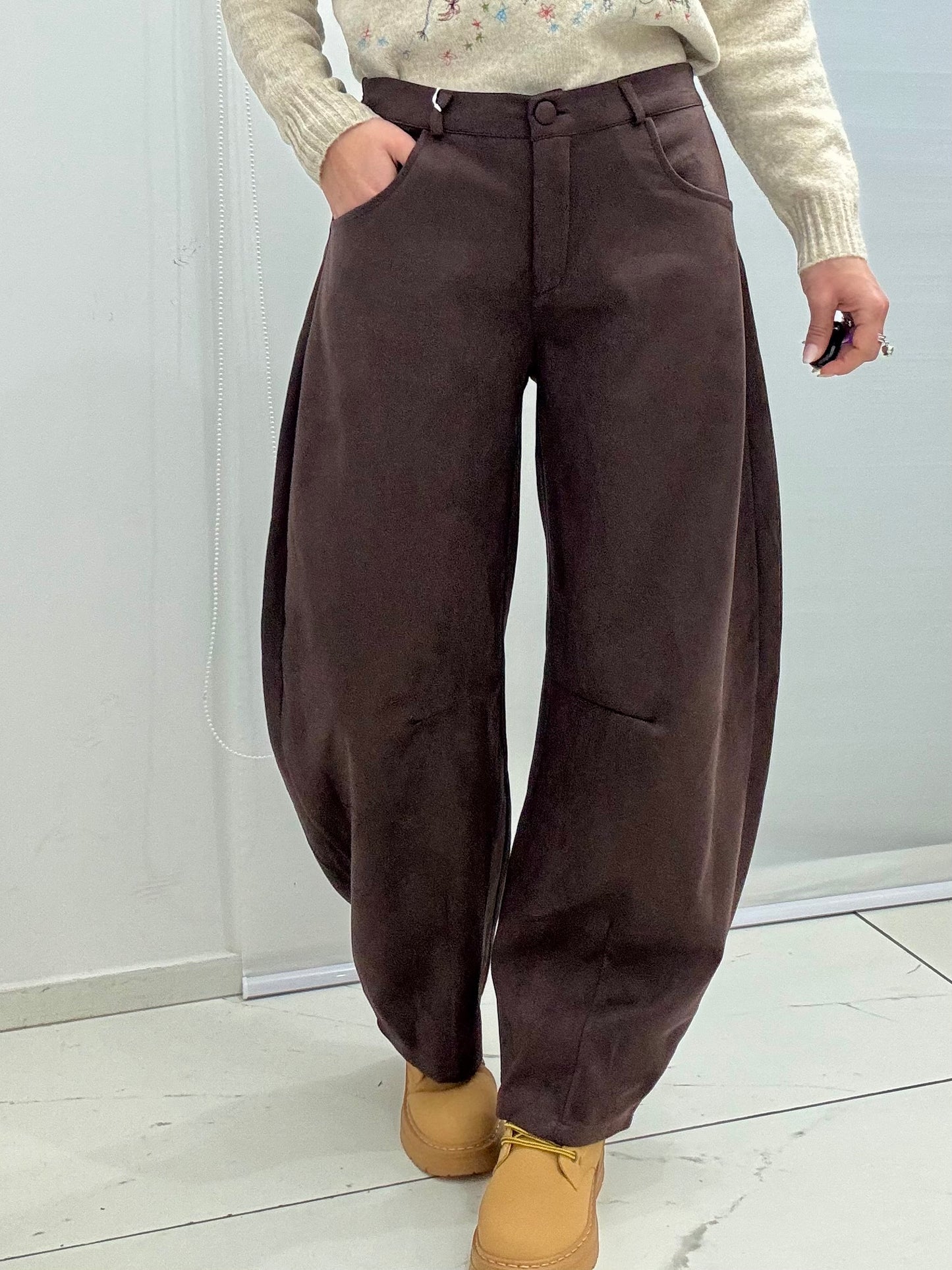 Pantalone Ballon Daino Marrone