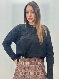 Maglione Treccia Nero