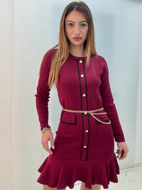 Abito Mabel Bordeaux