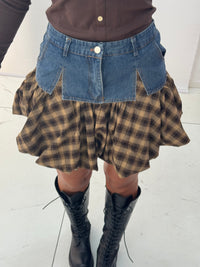 Gonna Quadri Marrone