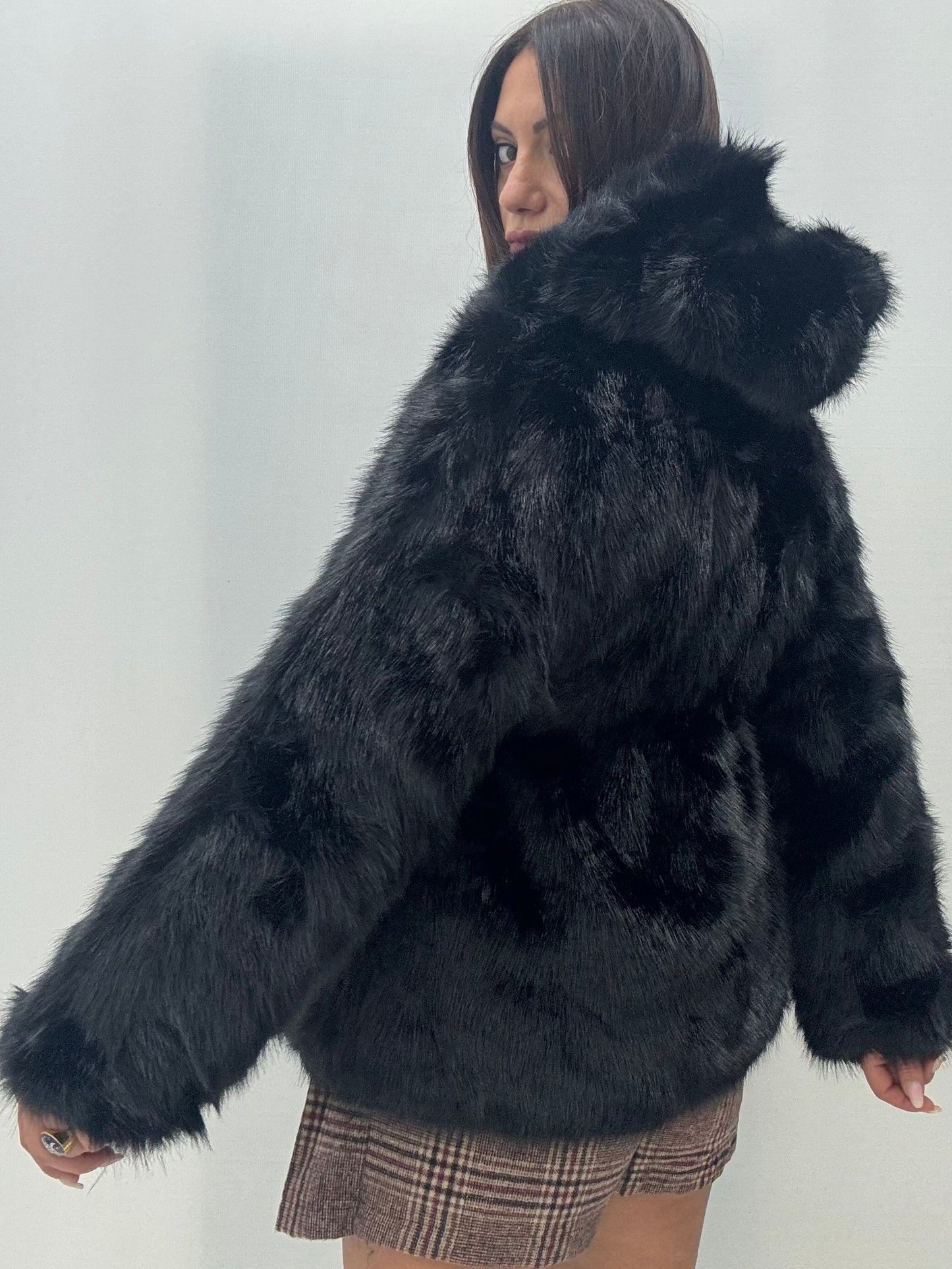 Eco Fur Priscilla Nero