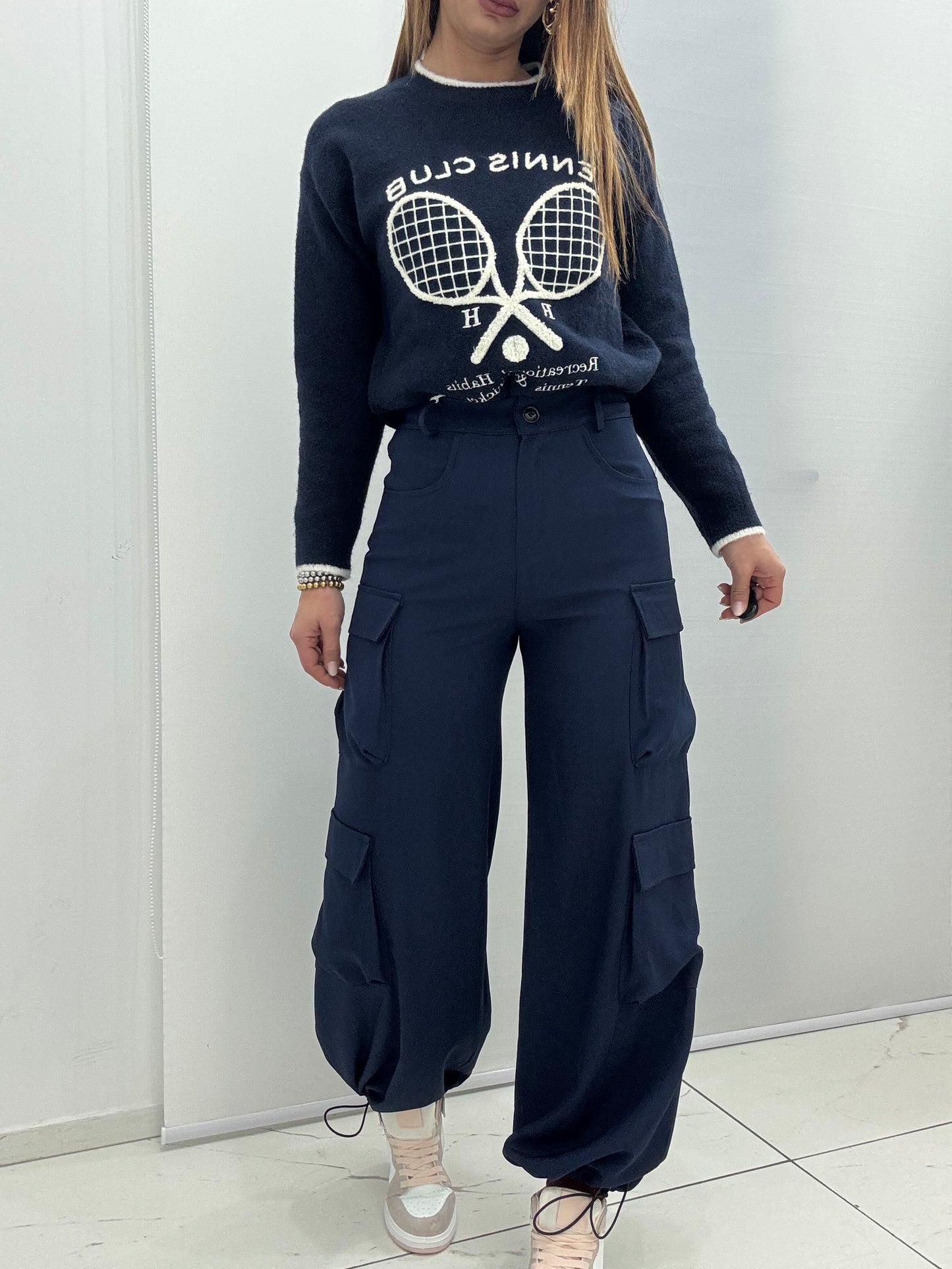 Pantalone Cargo Eloise Blu