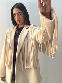 Giacca-Cappotto Frange Panna