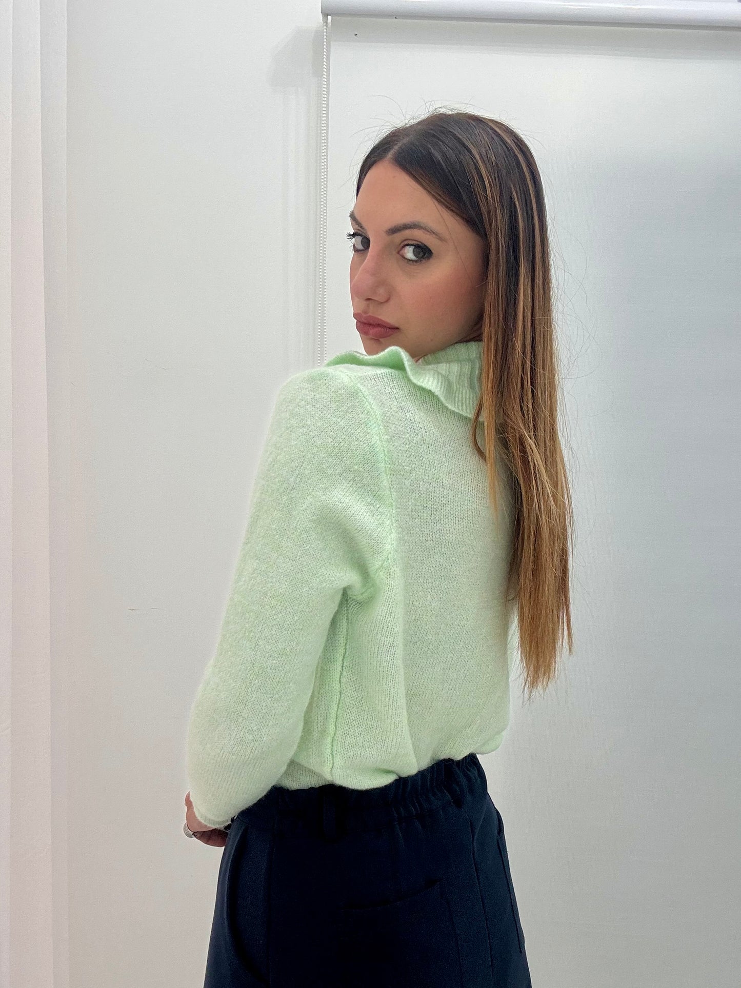 Cardigan Colletto Verde
