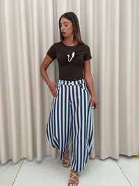 Pantalone Mia Marrone-Azzurro