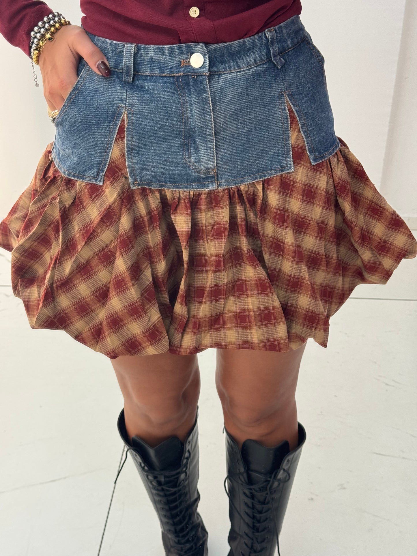 Gonna Quadri Bordeaux