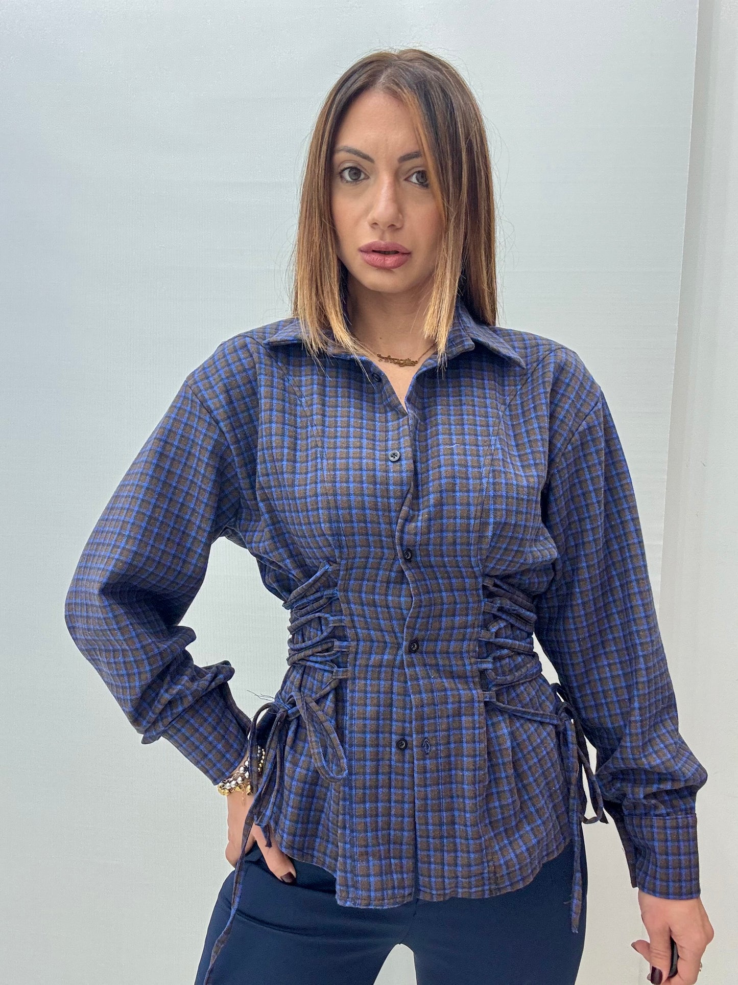 Camicia Stringata Blu